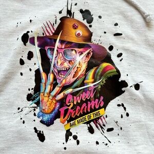 Freddy‎ Krueger Sweet Dreams Halloween Horror XL Heather Grey Hooded Sweatshirt